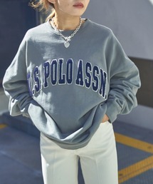 U.S. POLO ASSN. | 【U.S. POLO ASSN./ユーエスポロアッスン】カレッジロゴサガラ刺繍クルーネックスウェット/ユニセックス/裏起毛(スウェット)