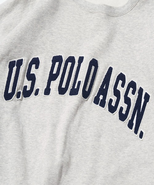 U.S. POLO ASSN.（ユーエスポロアッスン）の「【U.S. POLO ASSN./ユーエスポロアッスン】カレッジロゴサガラ刺繍クルーネックスウェット/ユニセックス/裏起毛（スウェット・メンズ・ブラック/ネイビー/ブラウン/オフホワイト/サックスブルー/グリーン/杢グレー・SMALL/MEDIUM/LARGE）」の16枚目の写真