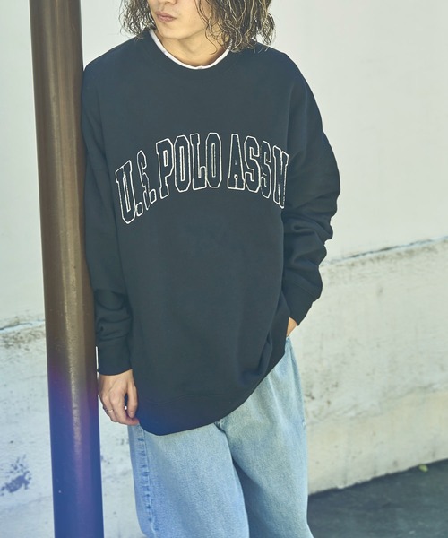 U.S. POLO ASSN.（ユーエスポロアッスン）の「【U.S. POLO ASSN./ユーエスポロアッスン】カレッジロゴサガラ刺繍クルーネックスウェット/ユニセックス/裏起毛（スウェット・メンズ・ブラック/ネイビー/ブラウン/オフホワイト/サックスブルー/グリーン/杢グレー・SMALL/MEDIUM/LARGE）」の19枚目の写真