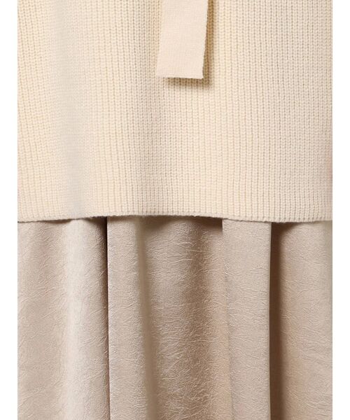 LAGUNAMOON（ラグナムーン）の「ミドル丈ニットサテンスカートSET（ワンピース・レディース・ブラック/アイボリー・FREE）」の18枚目の写真