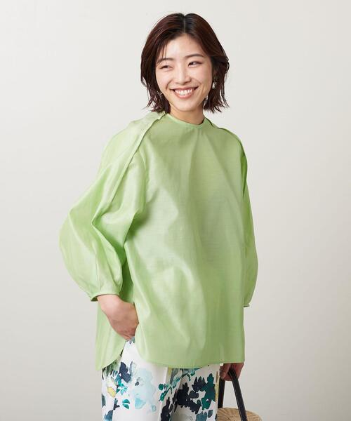 UNITED ARROWS(ユナイテッドアローズ)の「<UNITED ARROWS>C/SI オーガンジー ブラウス B†(シャツ/ブラウス・レディース・ブラック/オフホワイト/ライム・38/36)」の3枚目の写真