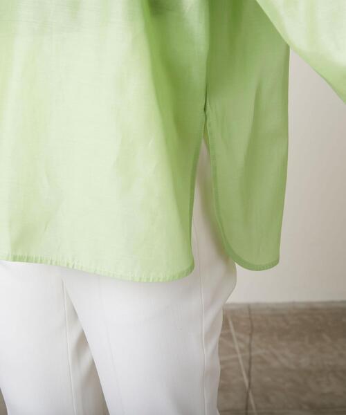 UNITED ARROWS(ユナイテッドアローズ)の「<UNITED ARROWS>C/SI オーガンジー ブラウス B†(シャツ/ブラウス・レディース・ブラック/オフホワイト/ライム・38/36)」の9枚目の写真