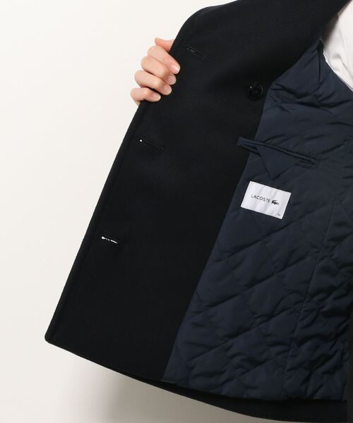 LACOSTE（ラコステ）の「ウール混ピーコート（トレンチコート・レディース・ブラック・40/38/36/34）」の2枚目の写真