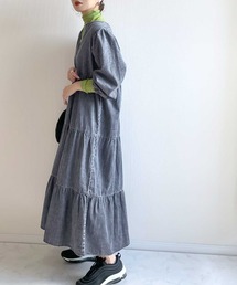 classicalelf | リラックスと可愛いの両立！綿100％、2way8分袖ボリュームスリーブティアードワンピース(ワンピース)