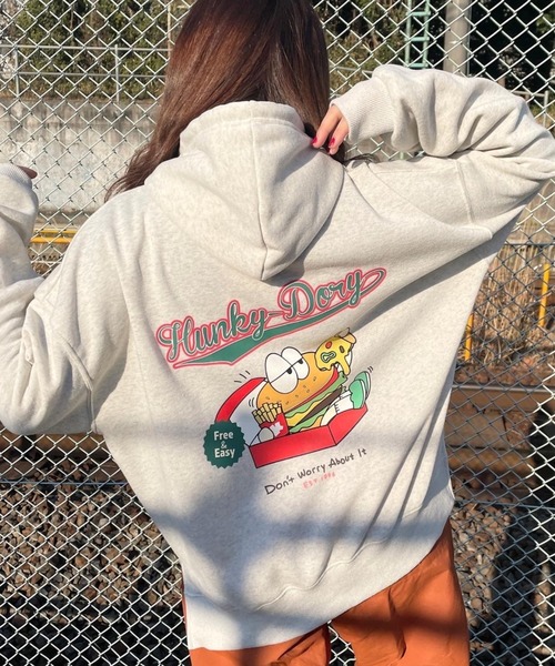 nemne store（ネンネストア）の「【 krap_jpn コラボ 】バックプリント裏起毛パーカー（パーカー・レディース・ブラック/オートミール/ブルー系その他・フリー）」の2枚目の写真