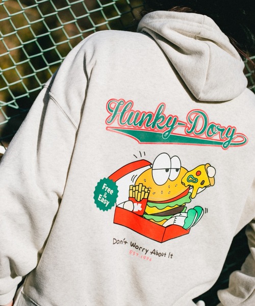 nemne store（ネンネストア）の「【 krap_jpn コラボ 】バックプリント裏起毛パーカー（パーカー・レディース・ブラック/オートミール/ブルー系その他・フリー）」の4枚目の写真