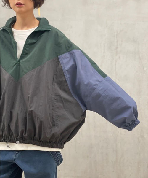 BEARDSLEY（ビアズリー）の「《FRIPIER・ユニセックス》パッチワークスキッパーブルゾン（ブルゾン・レディース・グレー・FREE）」の2枚目の写真