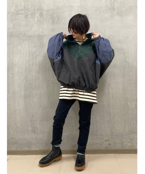 BEARDSLEY（ビアズリー）の「《FRIPIER・ユニセックス》パッチワークスキッパーブルゾン（ブルゾン・レディース・グレー・FREE）」の20枚目の写真