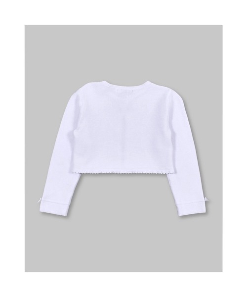 BeBe(ベベ)の「BeBe/フォーマル袖タックリボンコットンニットボレロジャケット(110~130cm)(スーツジャケット・キッズ・オフホワイト/ネイビー・130/120/110)」の9枚目の写真