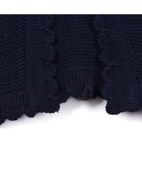 BeBe(ベベ)の「BeBe/フォーマル袖タックリボンコットンニットボレロジャケット(110~130cm)(スーツジャケット・キッズ・オフホワイト/ネイビー・130/120/110)」の8枚目の写真