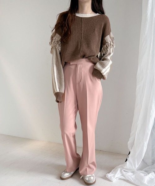 Bab(バブ)の「2WAYフリンジニットカーディガン(カーディガン/ボレロ・レディース・グリーン/アイボリー/グレイッシュベージュ・FREE)」の7枚目の写真