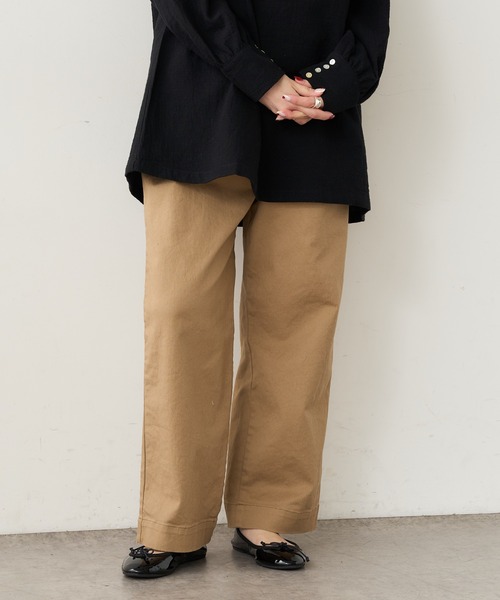 PUAL CE CIN（ピュアルセシン）の「【JAPAN】カツラギストレッチストレートパンツ（その他パンツ・レディース・ホワイト/ベージュ/ネイビー/ナチュラル・FREE）」の3枚目の写真