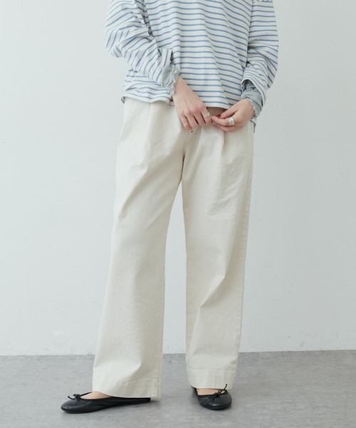 PUAL CE CIN（ピュアルセシン）の「【JAPAN】カツラギストレッチストレートパンツ（その他パンツ・レディース・ホワイト/ベージュ/ネイビー/ナチュラル・FREE）」の5枚目の写真