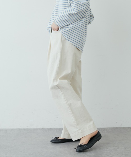 PUAL CE CIN（ピュアルセシン）の「【JAPAN】カツラギストレッチストレートパンツ（その他パンツ・レディース・ホワイト/ベージュ/ネイビー/ナチュラル・FREE）」の6枚目の写真