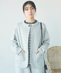 Libra Cue | ノーカラースウェットジャケット/セットアップ(ノーカラージャケット)