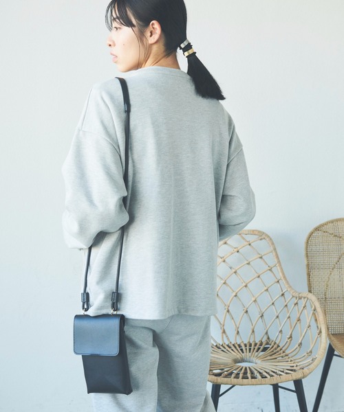 Libra Cue（リブラ キュー）の「ノーカラースウェットジャケット/セットアップ（ノーカラージャケット・レディース・ブラック/グレー・FREE）」の11枚目の写真