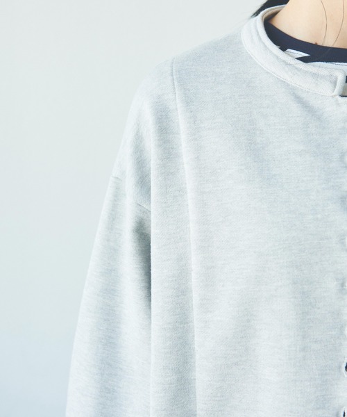 Libra Cue（リブラ キュー）の「ノーカラースウェットジャケット/セットアップ（ノーカラージャケット・レディース・ブラック/グレー・FREE）」の8枚目の写真