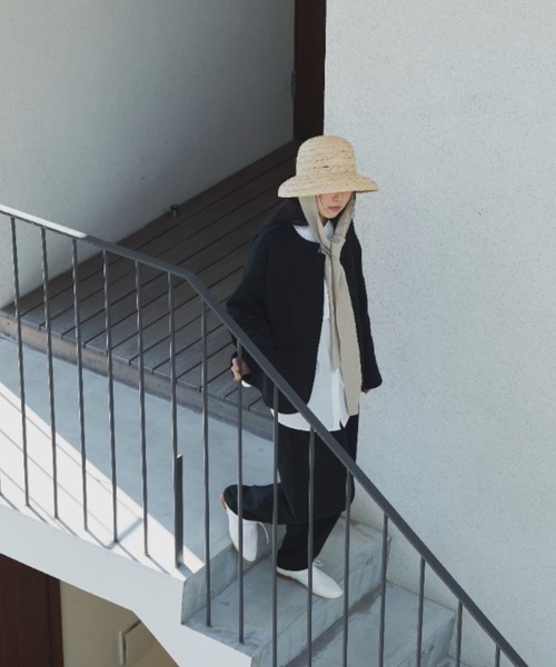 Libra Cue（リブラ キュー）の「ノーカラースウェットジャケット/セットアップ（ノーカラージャケット・レディース・ブラック/グレー・FREE）」の10枚目の写真