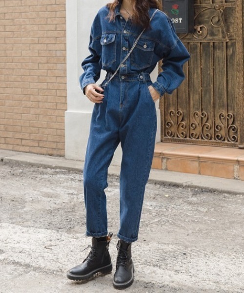 MANGROVE（マングローブ）の「デニムジャンプスーツ（つなぎ