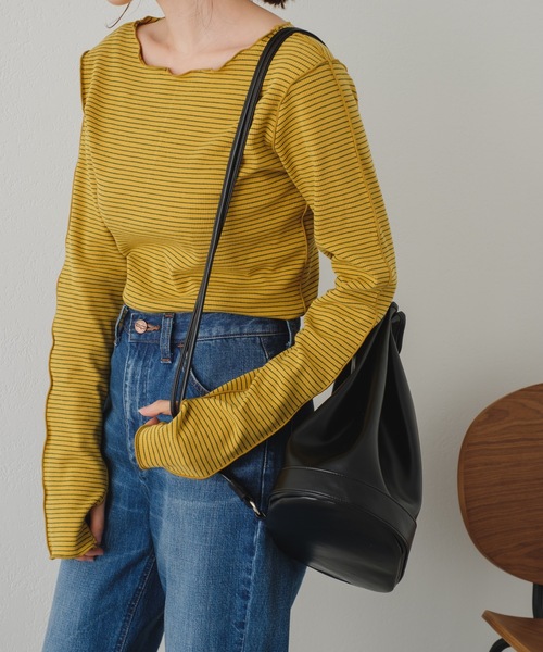 Kastane（カスタネ）の「【カタログ掲載アイテム】フェイクレザーナップサック（バックパック/リュック・レディース・キャメル/ブラック・FREE）」の14枚目の写真