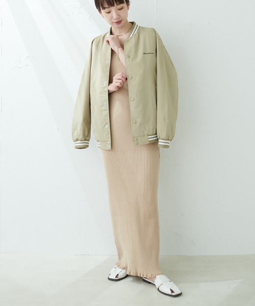 SKOOKUM（スクーカム）の「Skookum/スタジャン/スタジアムジャンパー（ブルゾン・レディース・ベージュ/ホワイト・MEDIUM）」の13枚目の写真