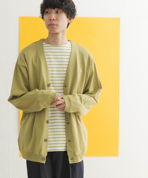 FORK&SPOON（フォークアンドスプーン）の「『ユニセックス』FORK&SPOON　Vネックカーディガン（カーディガン/ボレロ・メンズ・ブルー系その他/グリーン/アイボリー・5/4）」の8枚目の写真