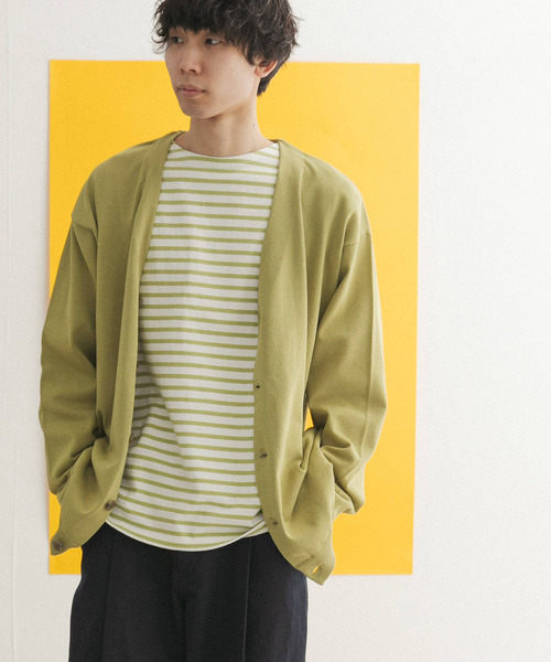 FORK&SPOON（フォークアンドスプーン）の「『ユニセックス』FORK&SPOON　Vネックカーディガン（カーディガン/ボレロ・メンズ・ブルー系その他/グリーン/アイボリー・5/4）」の13枚目の写真