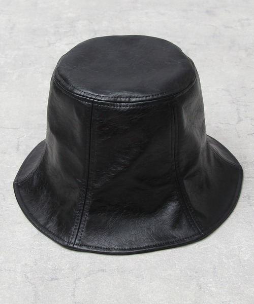 glabella（グラベラ）の「ヴィンテージレザー風 フェイクレザー チューリップハット / 深め（ハット・レディース・ブラック・FREE）」の10枚目の写真