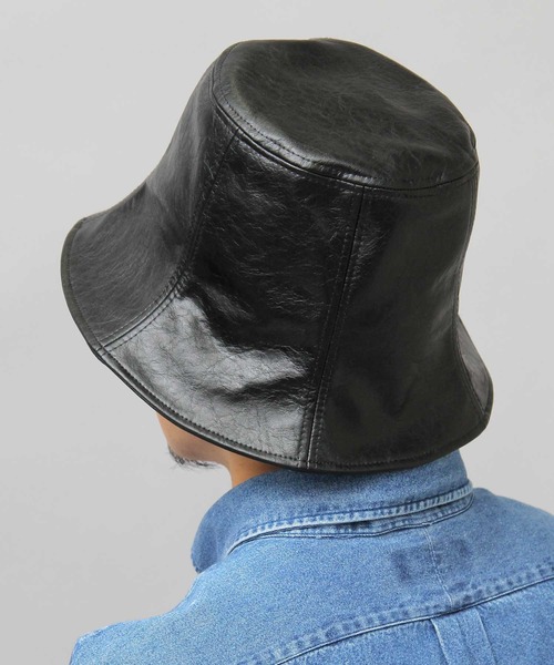 glabella（グラベラ）の「ヴィンテージレザー風 フェイクレザー チューリップハット / 深め（ハット・レディース・ブラック・FREE）」の16枚目の写真
