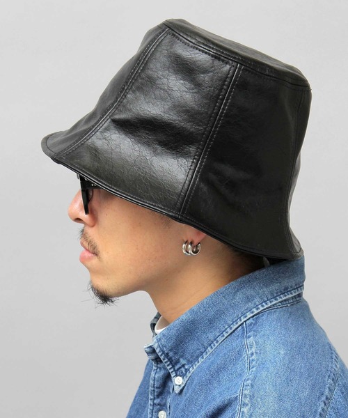 glabella（グラベラ）の「ヴィンテージレザー風 フェイクレザー チューリップハット / 深め（ハット・レディース・ブラック・FREE）」の15枚目の写真