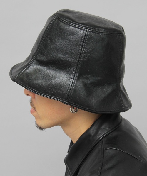 glabella（グラベラ）の「ヴィンテージレザー風 フェイクレザー チューリップハット / 深め（ハット・レディース・ブラック・FREE）」の19枚目の写真