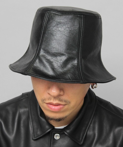 glabella（グラベラ）の「ヴィンテージレザー風 フェイクレザー チューリップハット / 深め（ハット・レディース・ブラック・FREE）」の18枚目の写真