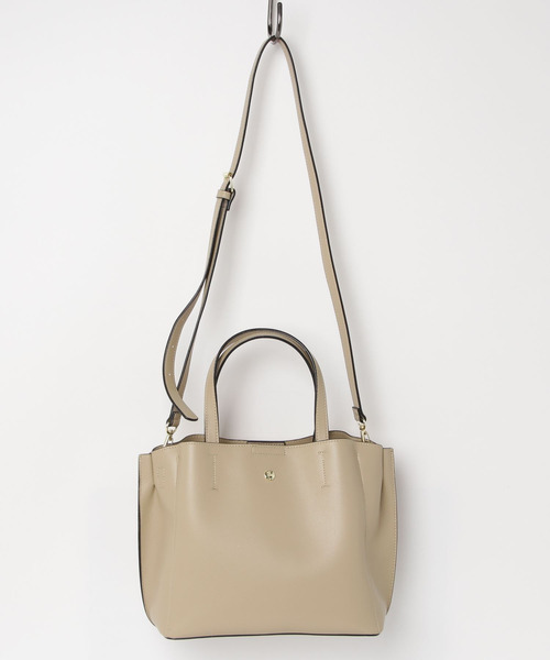 Legato Largo(レガートラルゴ)の「Legato Largo/ レガートラルゴ / 軽量PU 2WAY トートバッグ ハンドバッグ LH-P0002(トートバッグ・レディース・ブラック/アイボリー/ライトグリーン/ワインレッド/ベージュ系その他/キャメル/ダークブラウン/ベージュ/グリーン・ONESIZE)」の1枚目の写真