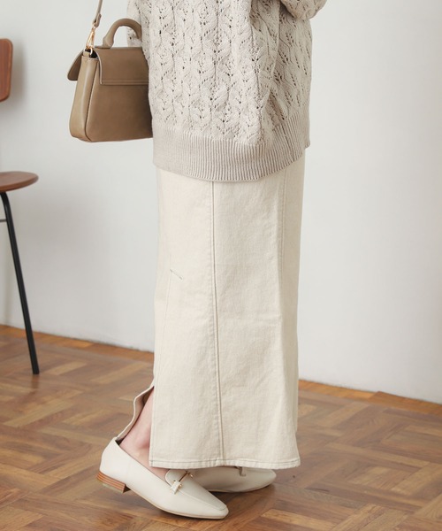 SENSE OF PLACE by URBAN RESEARCH（センスオブプレイスバイアーバンリサーチ）の「デニムマーメイドスカート（デニムスカート・レディース・ブラック/アイボリー/ライトインディゴブルー/ワンウォッシュ・SMALL/MEDIUM）」の15枚目の写真