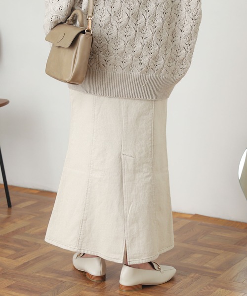 SENSE OF PLACE by URBAN RESEARCH（センスオブプレイスバイアーバンリサーチ）の「デニムマーメイドスカート（デニムスカート・レディース・ブラック/アイボリー/ライトインディゴブルー/ワンウォッシュ・SMALL/MEDIUM）」の16枚目の写真