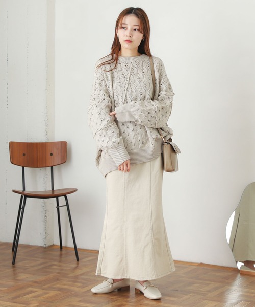 SENSE OF PLACE by URBAN RESEARCH（センスオブプレイスバイアーバンリサーチ）の「デニムマーメイドスカート（デニムスカート・レディース・ブラック/アイボリー/ライトインディゴブルー/ワンウォッシュ・SMALL/MEDIUM）」の22枚目の写真