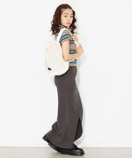 X-girl（エックスガール）の「KNIT BONSAC（ショルダーバッグ・レディース・ホワイト/ブラック・ONE SIZE）」の20枚目の写真