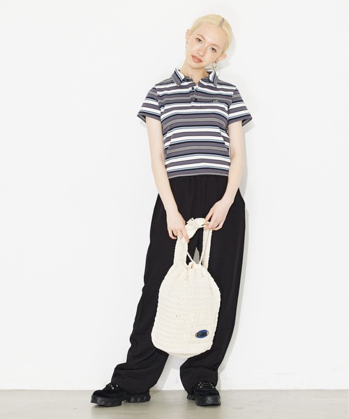 X-girl（エックスガール）の「KNIT BONSAC（ショルダーバッグ・レディース・ホワイト/ブラック・ONE SIZE）」の21枚目の写真