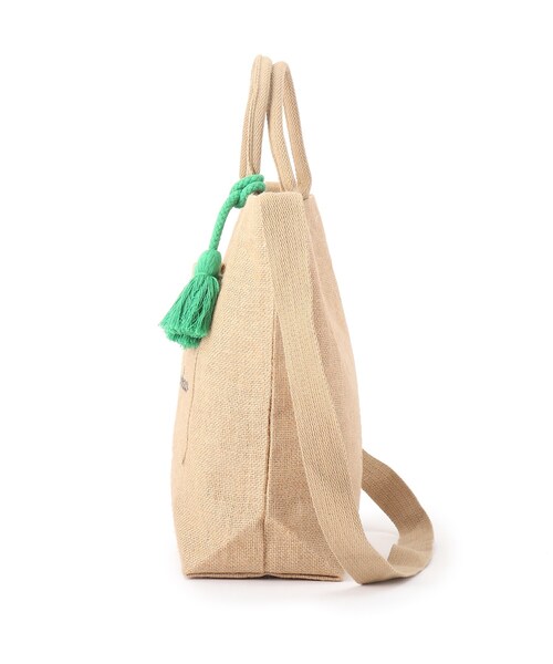 grove（グローブ）の「◆ジュートタッセルポケメッセージ2WAYトート（トートバッグ・レディース・ブラック/グリーン/レモンイエロー/レッド系1・00）」の6枚目の写真