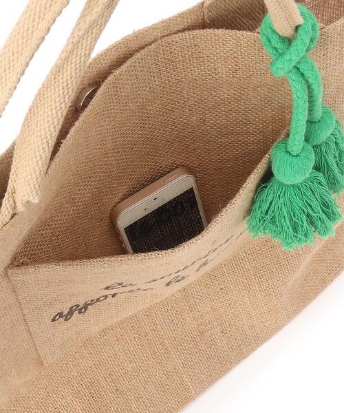 grove（グローブ）の「◆ジュートタッセルポケメッセージ2WAYトート（トートバッグ・レディース・ブラック/グリーン/レモンイエロー/レッド系1・00）」の10枚目の写真