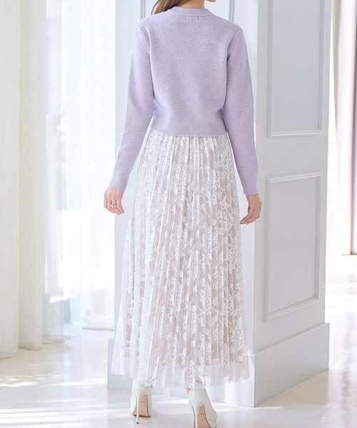 emiriawiz（エミリアウィズ）の「Lace flower flare dot skirt