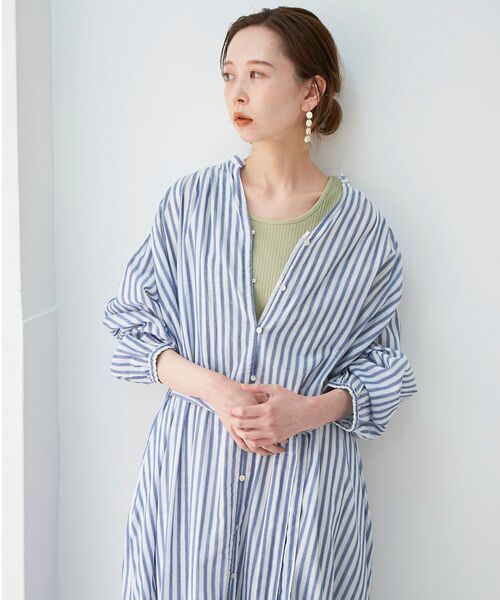 le.coeur blanc（ルクールブラン）の「ランダムリブタンク（タンクトップ・レディース・ブラック/オフホワイト/カーキオリーブ/グレイッシュベージュ・38）」の5枚目の写真