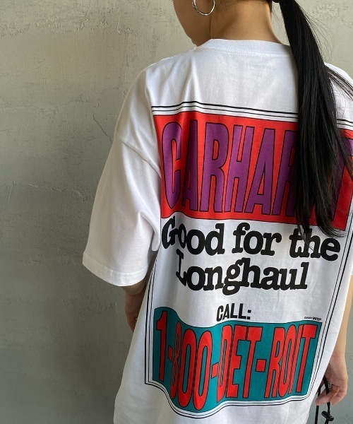 Carhartt WIP（カーハートダブリューアイピー）の「[carhartt WIP/カーハートダブリューアイピー] LONGHAUL バックプリントロゴTシャツ（Tシャツ/カットソー・レディース・ダークグリーン/ホワイト・L/M）」の10枚目の写真