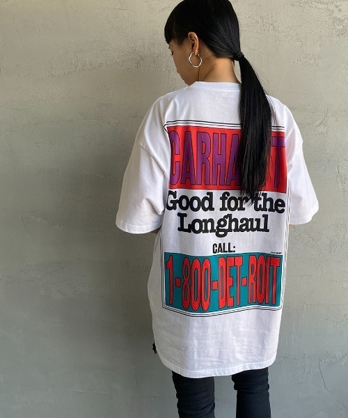 Carhartt WIP（カーハートダブリューアイピー）の「[carhartt WIP/カーハートダブリューアイピー] LONGHAUL バックプリントロゴTシャツ（Tシャツ/カットソー・レディース・ダークグリーン/ホワイト・L/M）」の4枚目の写真