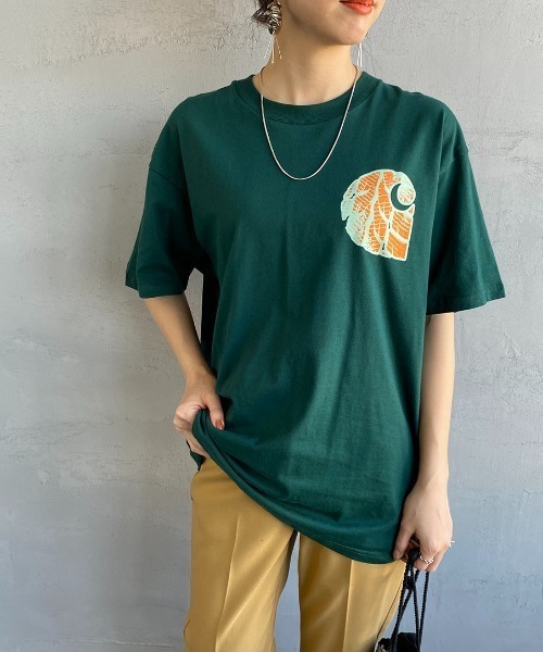 Carhartt WIP（カーハートダブリューアイピー）の「[carhartt WIP/カーハートダブリューアイピー] LONGHAUL バックプリントロゴTシャツ（Tシャツ/カットソー・レディース・ダークグリーン/ホワイト・L/M）」の20枚目の写真