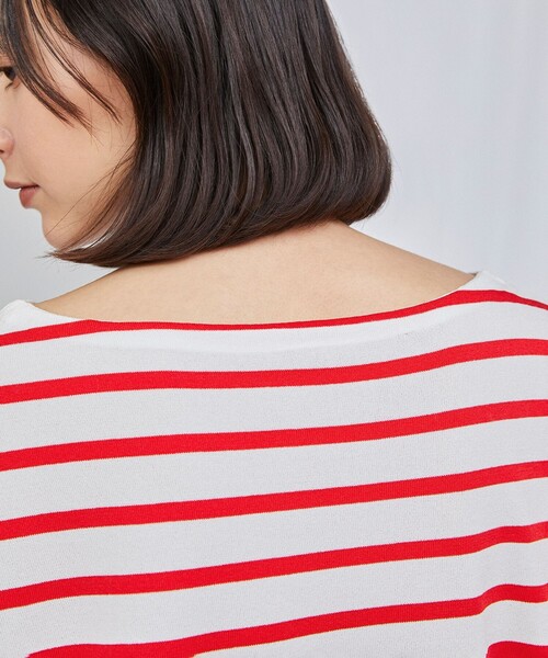 Diagram(ダイアグラム)の「ボーダースカーフトップ(Tシャツ/カットソー・レディース・レッド/ネイビー/ブルー・36)」の6枚目の写真