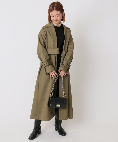スピックアンドスパン　Spick&Span コート　ロングコート　カーキ U by SPICK&SPAN（ユーバイスピックアンドスパン）の「≪追加