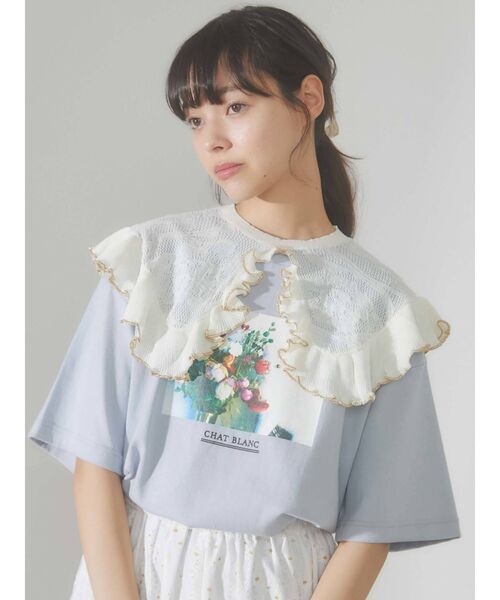 merry jenny（メリージェニー）の「シアーニットフリルカラー（付け襟・レディース・ブラック/アイボリー・FREE）」の2枚目の写真