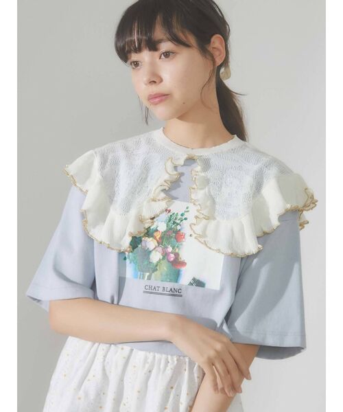 merry jenny（メリージェニー）の「シアーニットフリルカラー（付け襟・レディース・ブラック/アイボリー・FREE）」の6枚目の写真