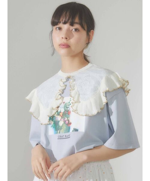 merry jenny（メリージェニー）の「シアーニットフリルカラー（付け襟・レディース・ブラック/アイボリー・FREE）」の12枚目の写真